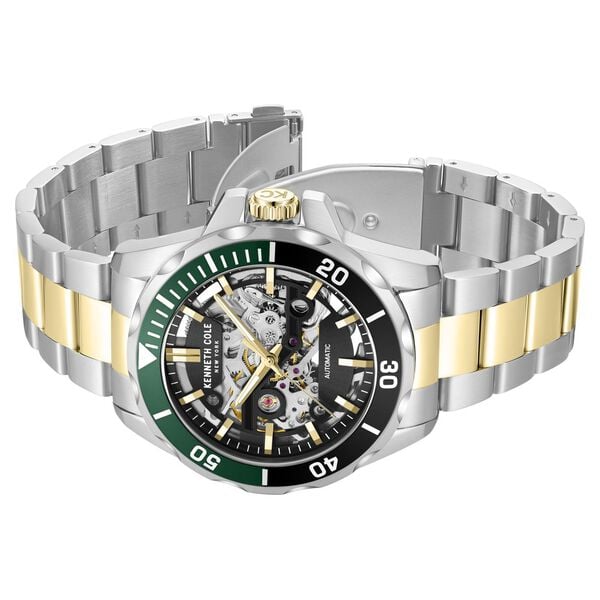 Kenneth Cole Automatic Black Dial With Two Toned Stainless Steel Strap Watch For Men NTKCWGY0046004MNW