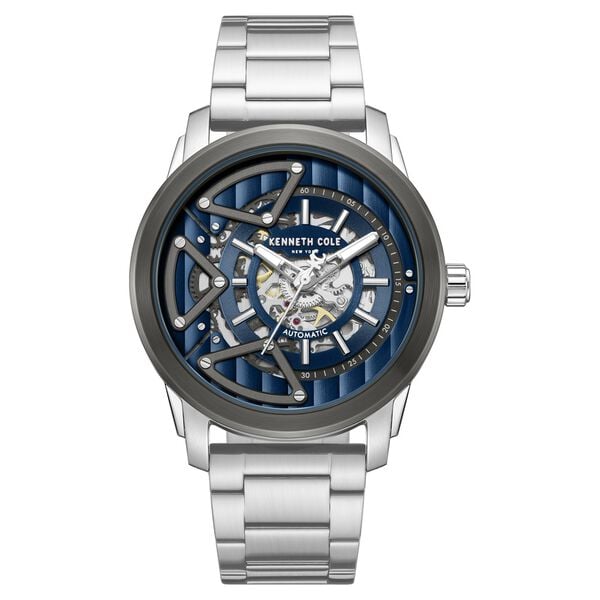 Kenneth Cole Automatic Blue Dial Silver Colour Stainless Steel Strap Watch For Men