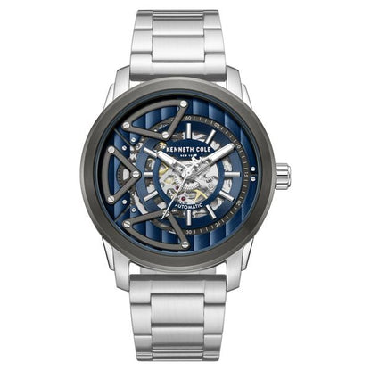 Kenneth Cole Automatic Blue Dial Silver Colour Stainless Steel Strap Watch For Men