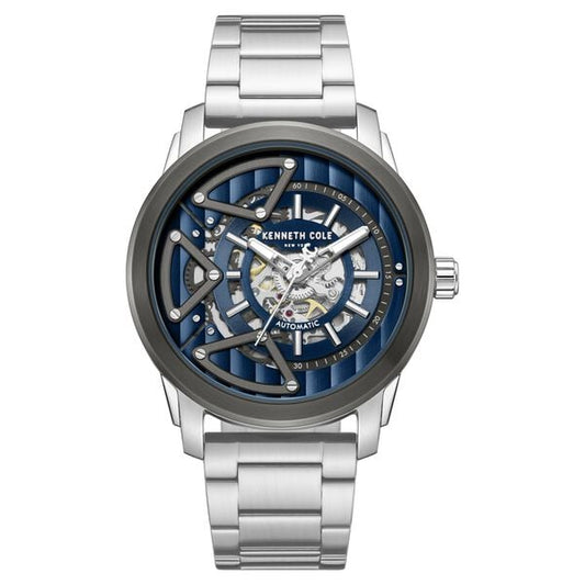 Kenneth Cole Automatic Blue Dial Silver Colour Stainless Steel Strap Watch For Men