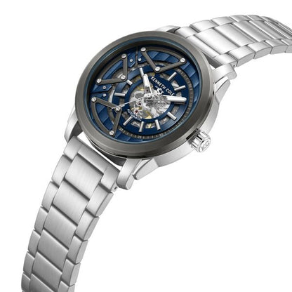 Kenneth Cole Automatic Blue Dial Silver Colour Stainless Steel Strap Watch For Men