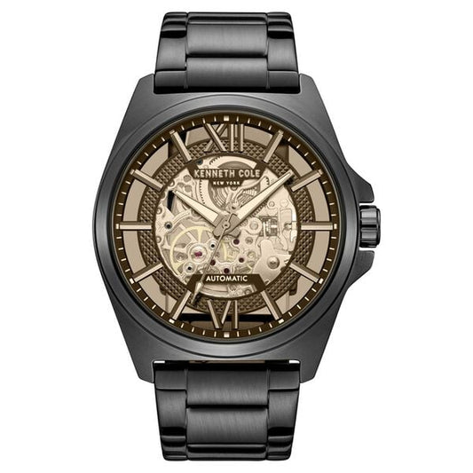 Kenneth Cole Automatic With Self Winding Automatic With Self Winding Black Dial Stainless Steel Strap Watch For Men KCWGY0065104MN