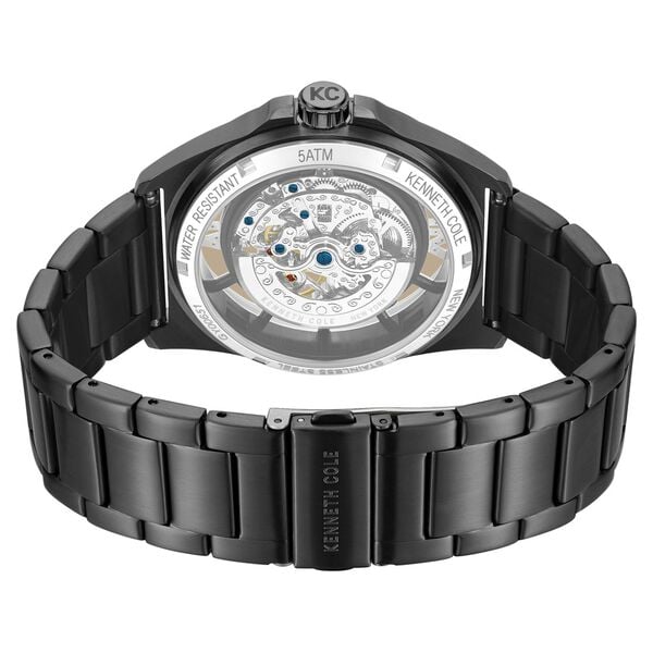 Kenneth Cole Automatic With Self Winding Automatic With Self Winding Black Dial Stainless Steel Strap Watch For Men KCWGY0065104MN