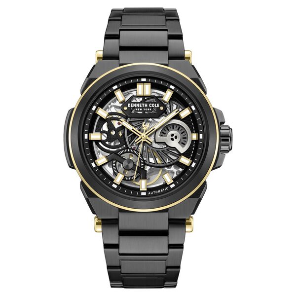 Kenneth Cole Automatic With Self Winding Automatic With Self Winding Black Dial Stainless Steel Strap Watch For Men KCWGY0065606MN