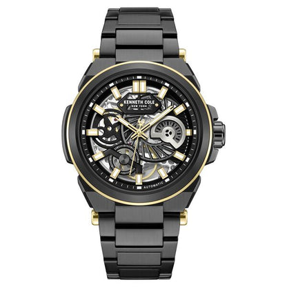 Kenneth Cole Automatic With Self Winding Automatic With Self Winding Black Dial Stainless Steel Strap Watch For Men KCWGY0065606MN