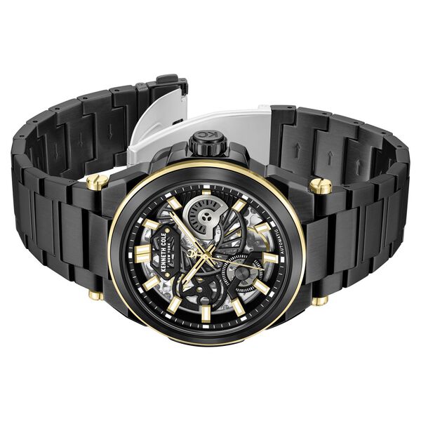 Kenneth Cole Automatic With Self Winding Automatic With Self Winding Black Dial Stainless Steel Strap Watch For Men KCWGY0065606MN