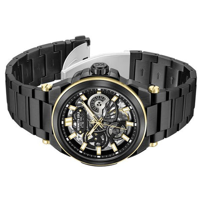 Kenneth Cole Automatic With Self Winding Automatic With Self Winding Black Dial Stainless Steel Strap Watch For Men KCWGY0065606MN
