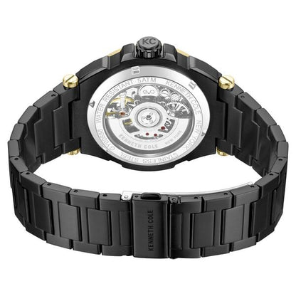 Kenneth Cole Automatic With Self Winding Automatic With Self Winding Black Dial Stainless Steel Strap Watch For Men KCWGY0065606MN