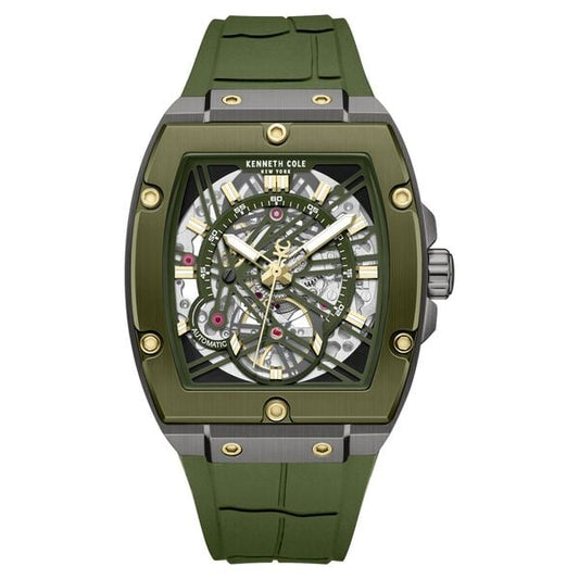 Kenneth Cole Automatic Green Dial Green Colour Silicone Strap Watch For Men KCWGZ0067804MN