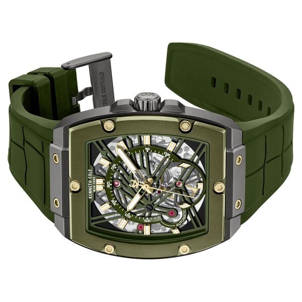 Kenneth Cole Automatic Green Dial Green Colour Silicone Strap Watch For Men KCWGZ0067804MN