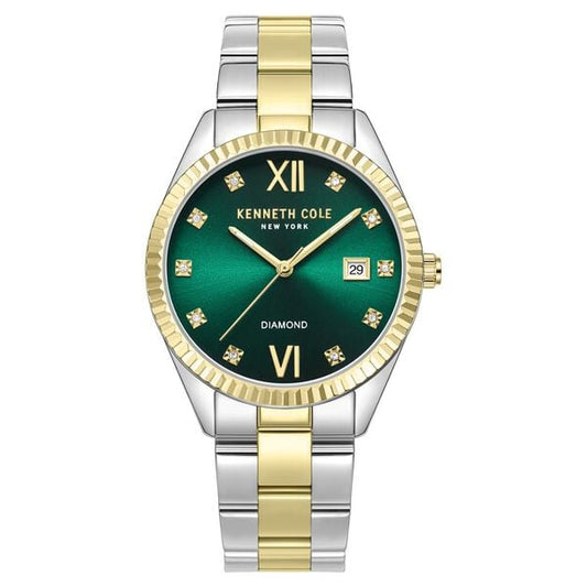 Kenneth Cole Quartz Analog Green dial Stainless Steel Strap Watch for Women NTKCWLH0026903LD