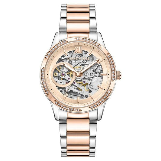Kenneth Cole Automatic Rose Gold Dial Stainless Steel Strap Watch for Women NTKCWLL0016402LDW