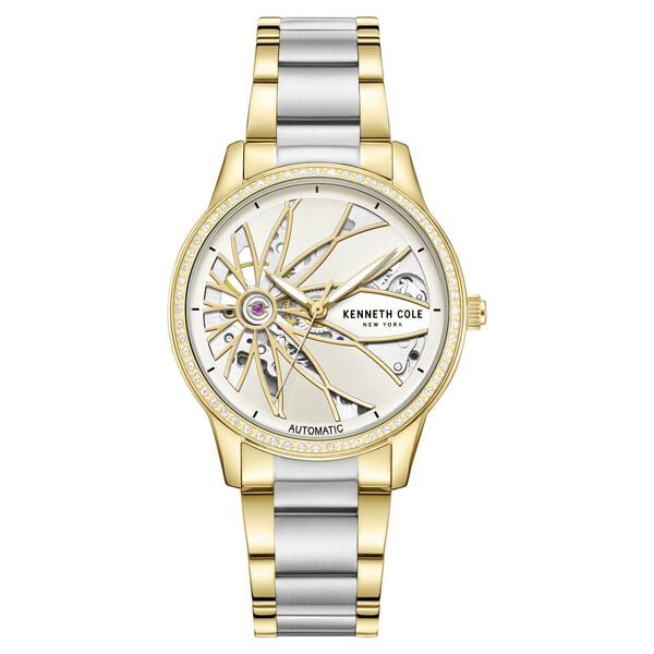 Kenneth Cole Automatic Silver Dial Two Toned Stainless Steel Strap Watch For Women NTKCWLL0060902LDW