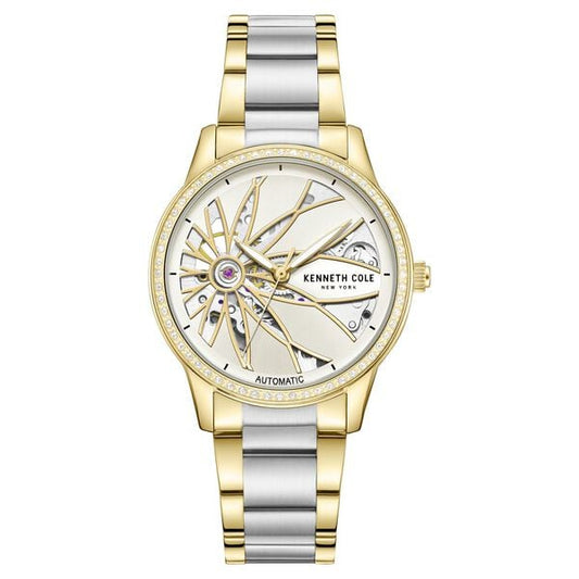 Kenneth Cole Automatic Silver Dial Two Toned Stainless Steel Strap Watch For Women NTKCWLL0060902LDW