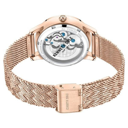 Kenneth Cole Automatic Rose Gold Round Dial Rose Gold Stainless Steel Strap Watch For Women