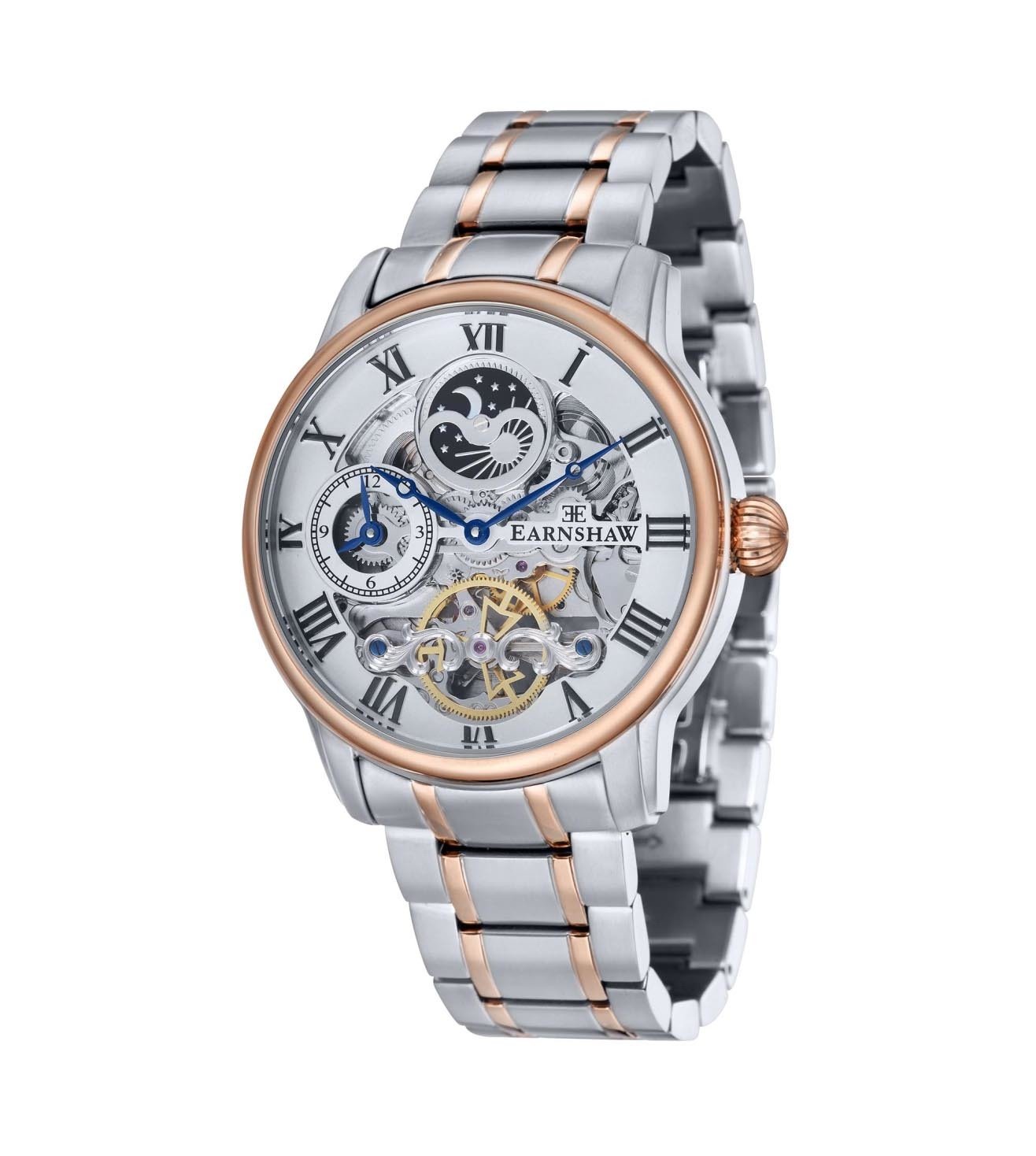 ES-8006-33 Longitude Automatic Skeleton Dual Time Multifunction Watch for Men