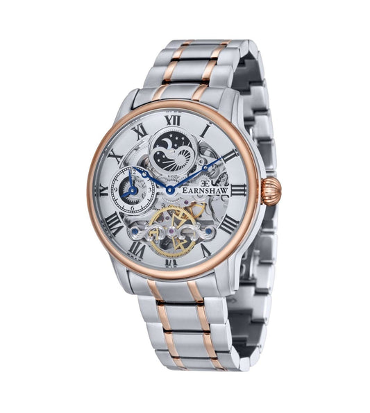 ES-8006-33 Longitude Automatic Skeleton Dual Time Multifunction Watch for Men