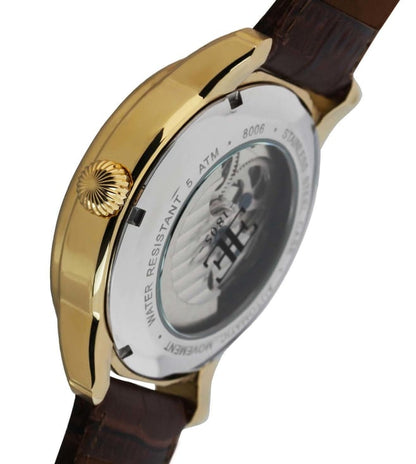 ES-8006-02 Longitude Automatic Skeleton Dual Time Watch for Men