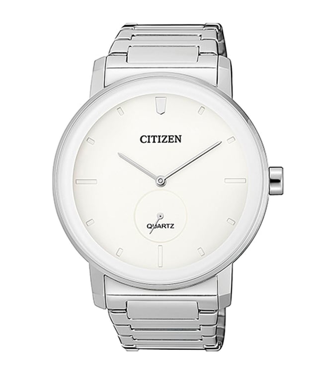 Citizen Stainless Steel Analog Off-White Dial Men Watch-Be9180-52A, Silver Band