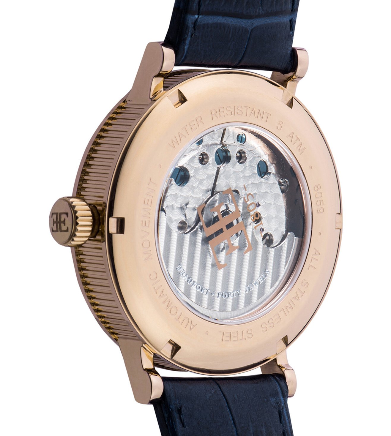 ES-8059-05 Beaufort Anatolia Mech Automatic Open Heart Skeleton Watch for Men