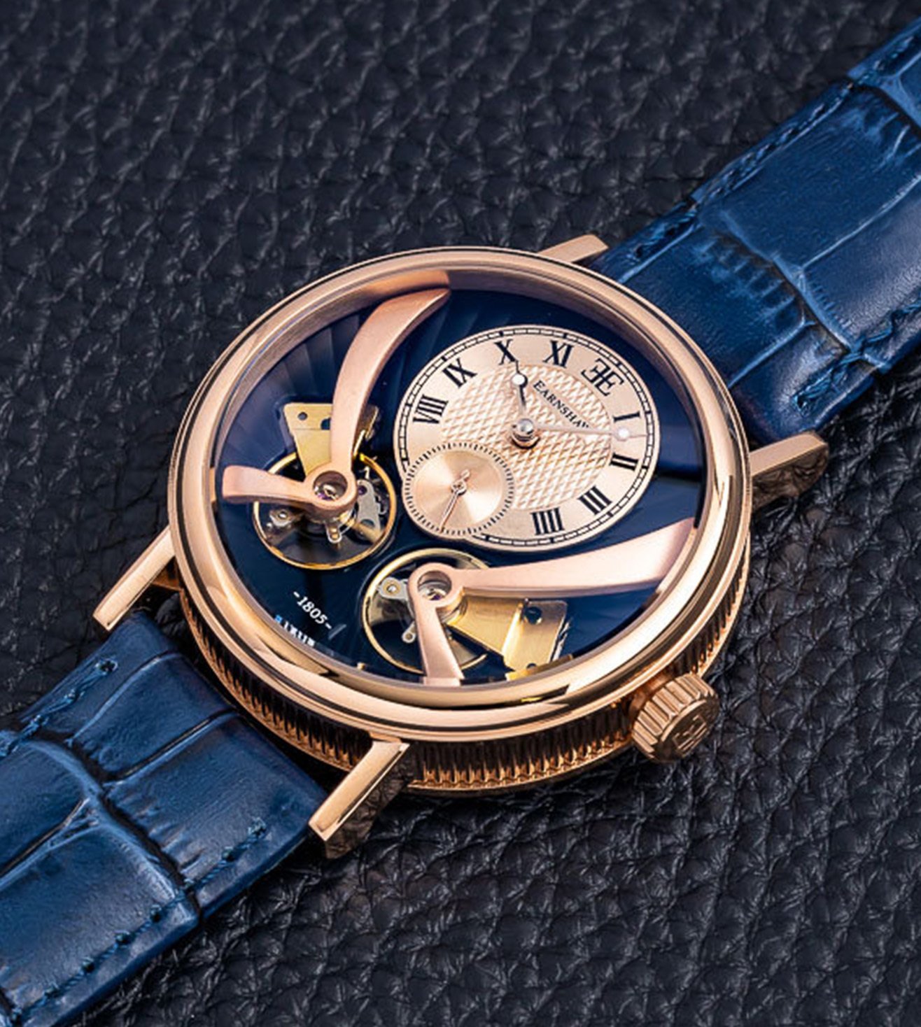 ES-8059-05 Beaufort Anatolia Mech Automatic Open Heart Skeleton Watch for Men