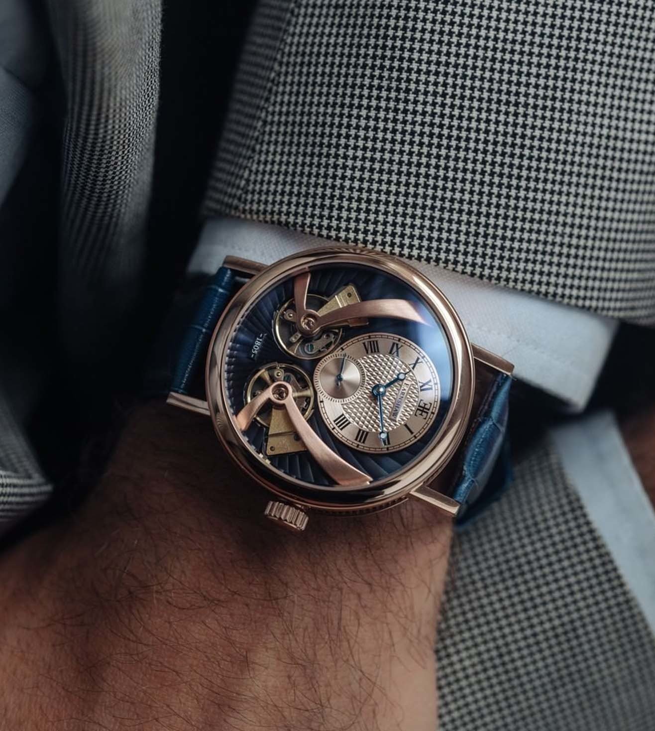 ES-8059-05 Beaufort Anatolia Mech Automatic Open Heart Skeleton Watch for Men
