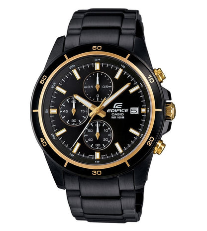 EFR-526BK-1A9VUDF Black Analog Dial Black Stainless Steel Band Men's Watch EX208
