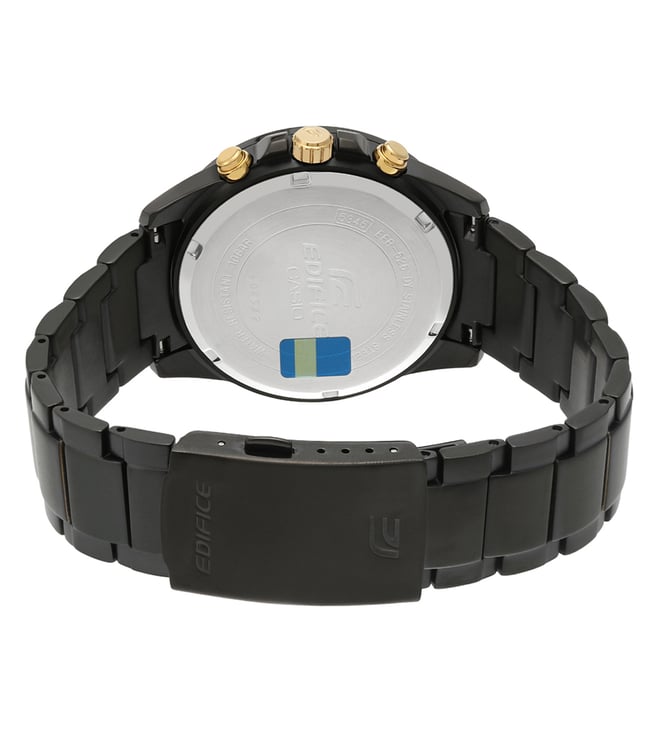 EFR-526BK-1A9VUDF Black Analog Dial Black Stainless Steel Band Men's Watch EX208