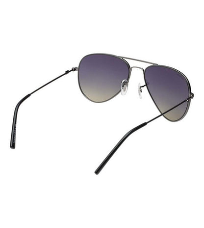 Blue 100% UV Protected Lens Gun Aviator Sunglasses for Men-TH 1574PL C1 S