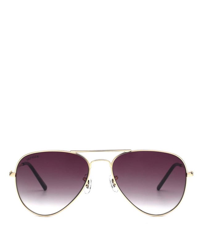 Green 100% UV Protected Lens Gold Aviator Sunglasses for Men-TH 1574PL C4 S