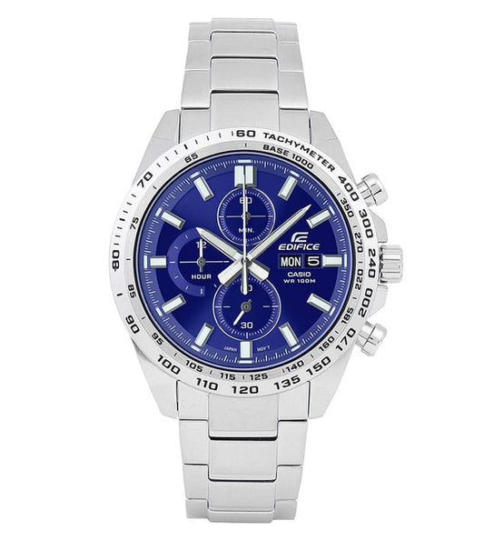 EFR-574D-2AVUDF Blue Analog Dial Silver Stainless Steel Band Men's Watch ED594