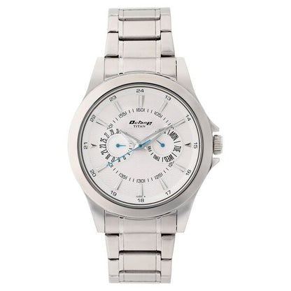 Titan Multifunction Silver Dial Silver Stainless Steel Strap Watch For Men