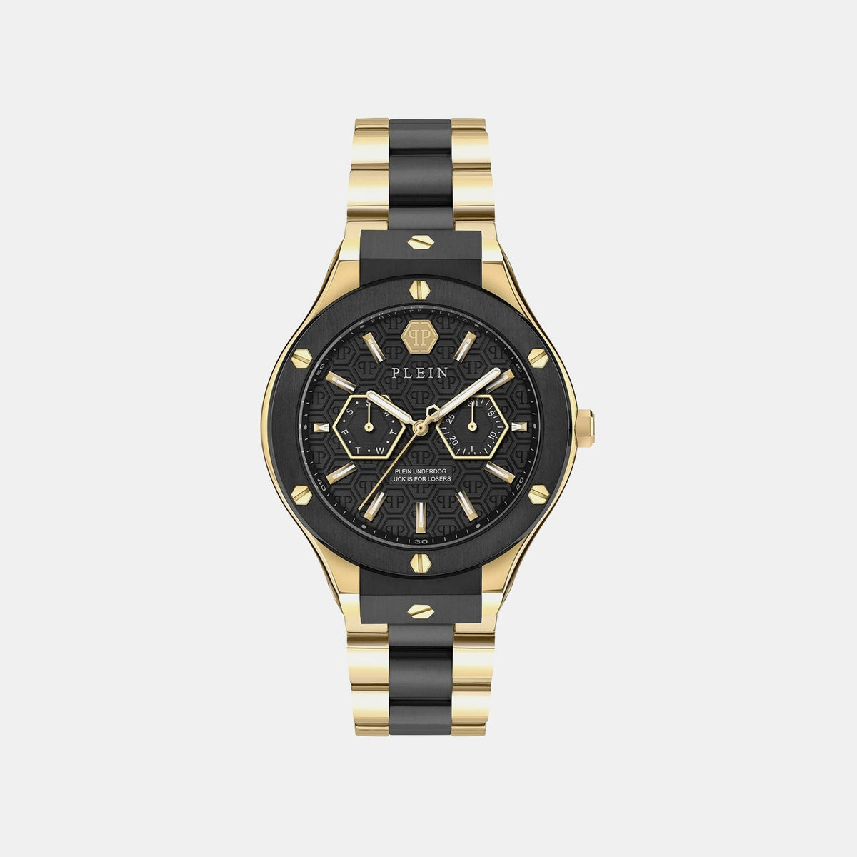 Men Quartz Black Dial Multi-Function Stainless Steel Watch PW1GA0626