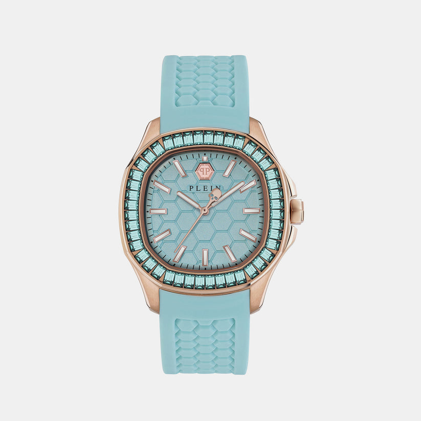 High-Iconic Women Quartz Blue Dial Analog Silicone Watch PWTAA0323