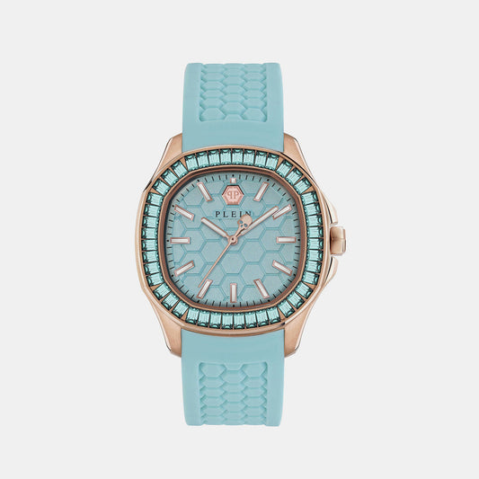 High-Iconic Women Quartz Blue Dial Analog Silicone Watch PWTAA0323