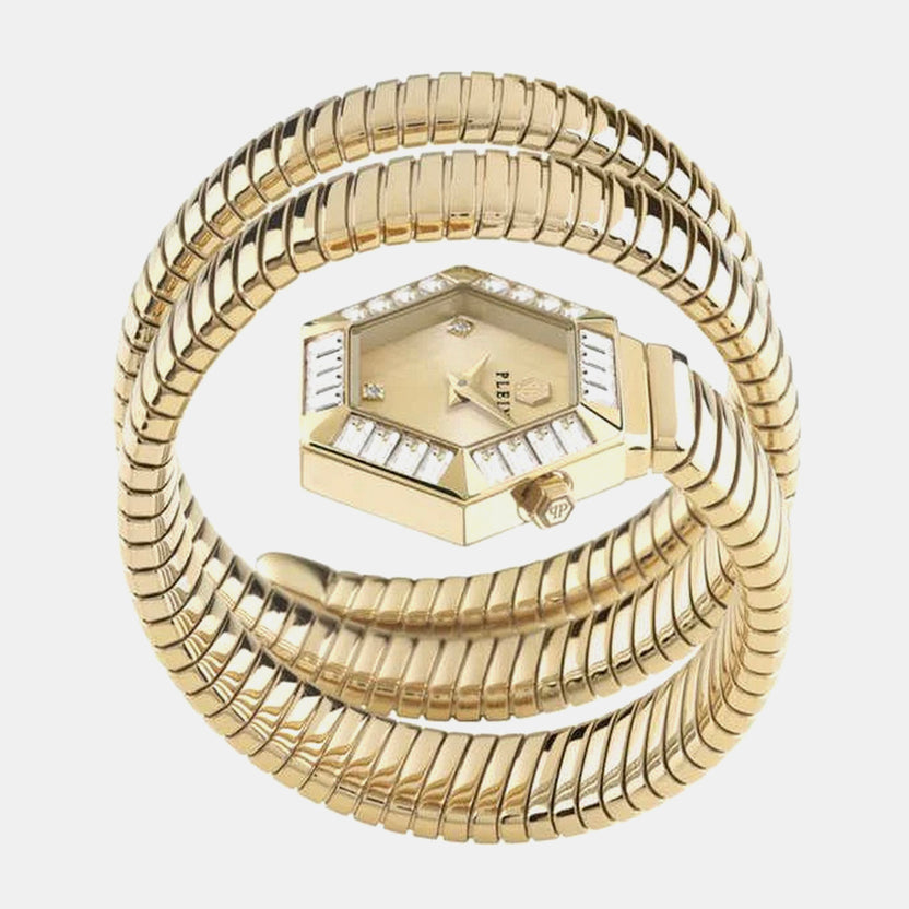 Women Quartz Gold Dial Analog Stainless Steel Watch PWZAA1025