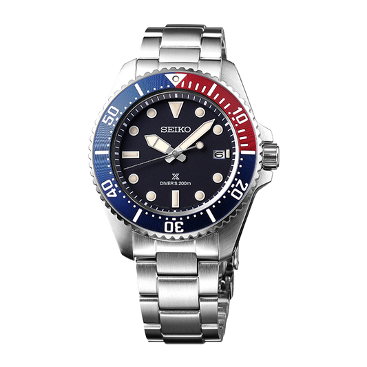 Seiko Prospex Solar Diver’s in Blue-Red-Blue - SNE595P1