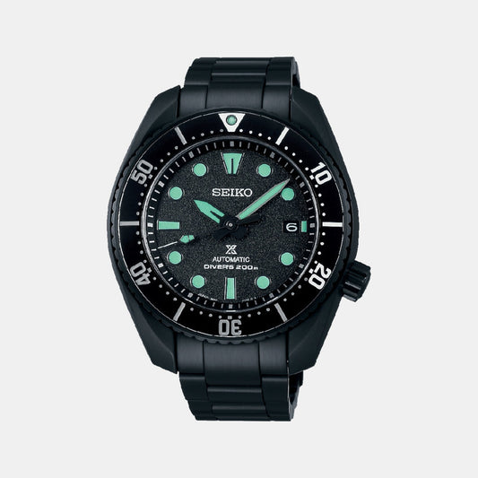 Prospex Diver’s Watch Men Automatic Black Dial Analog Stainless Steel Watch SPB433J1