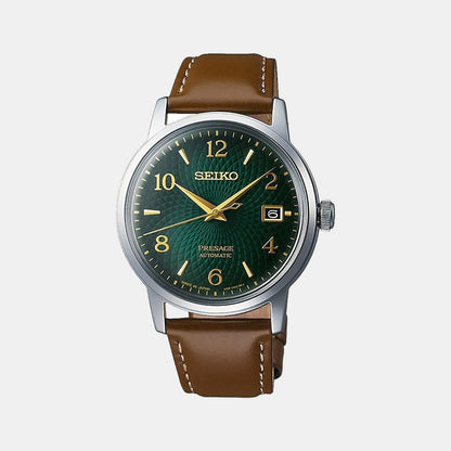 Presage Men Automatic Green Dial Analog Leather Watch SRPE45J1