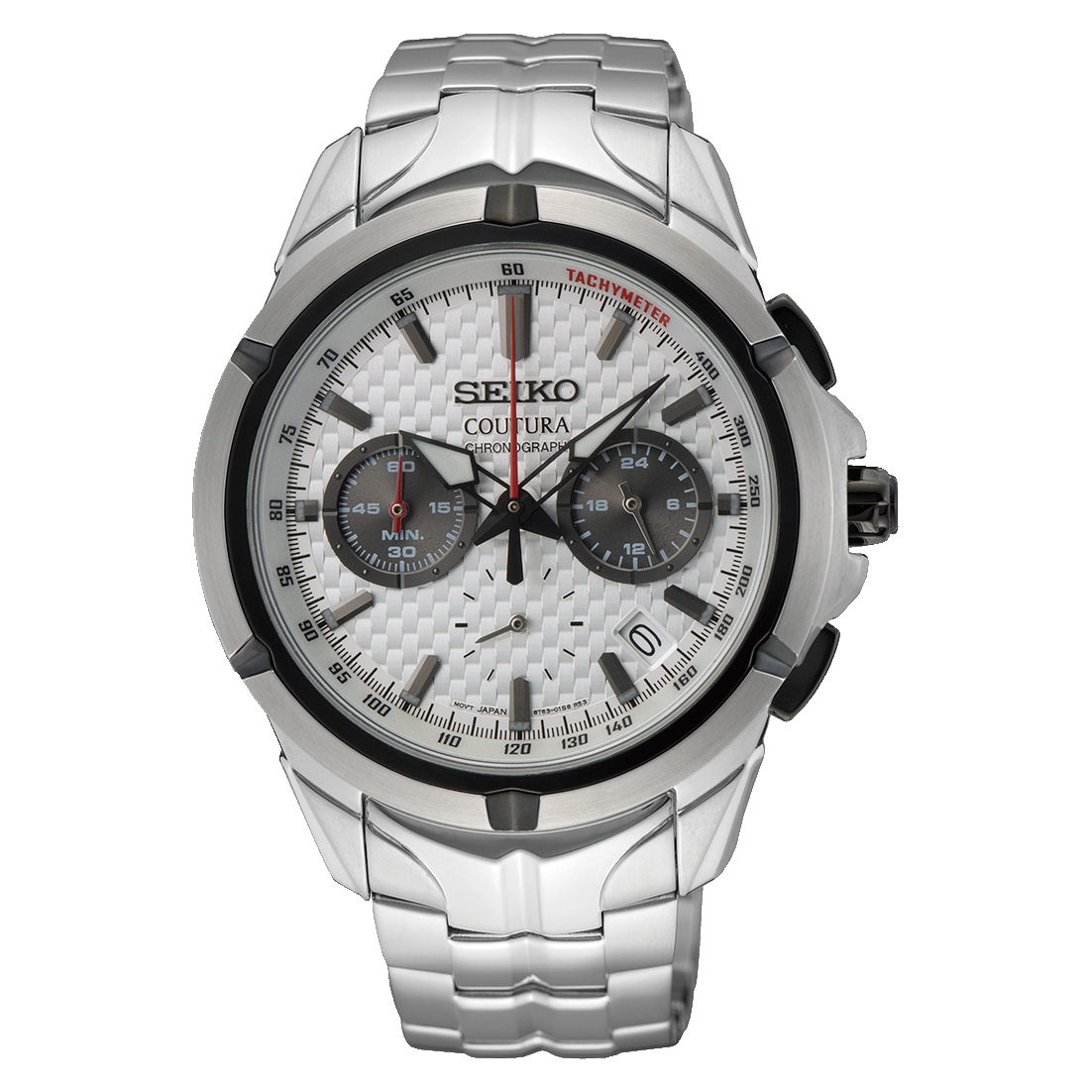 Coutura Men Quartz White Dial Chronograph Stainless Steel Watch SSB433P9