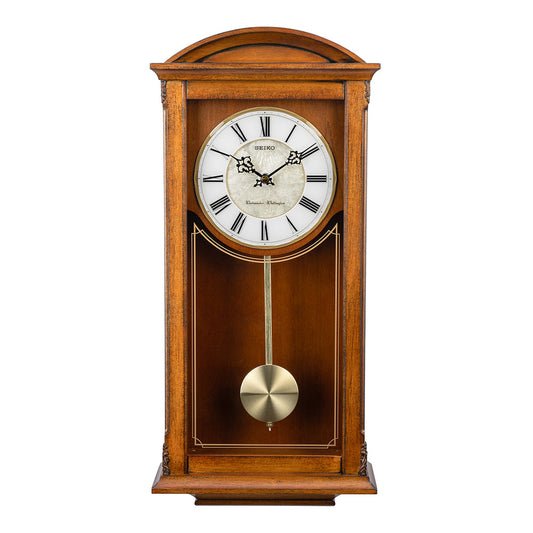 QXH030BN Pendulum Clock with Iridescent Mother Of Pearl Inlay Dial