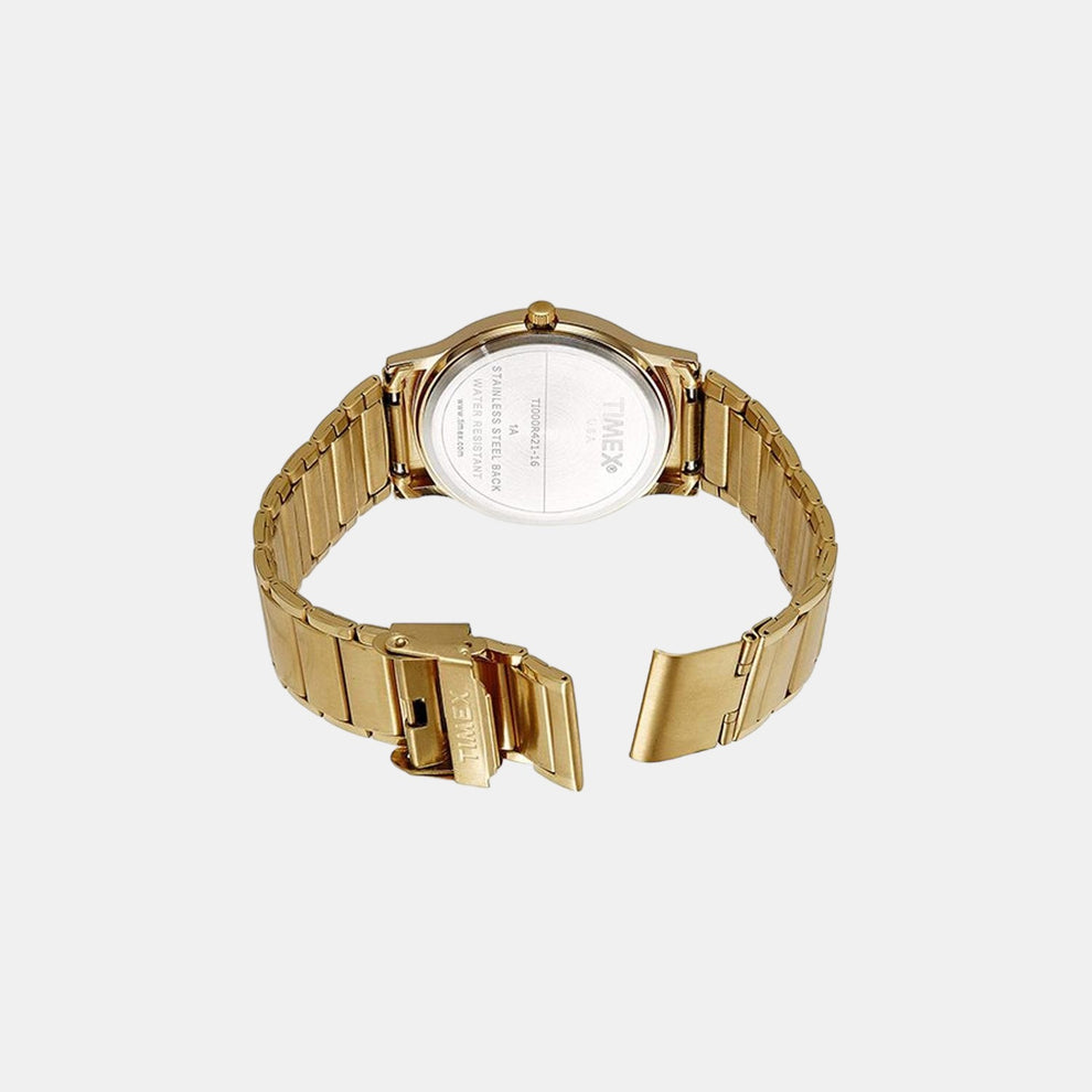 Timex Mens Classics Analog Gold Dial Watch