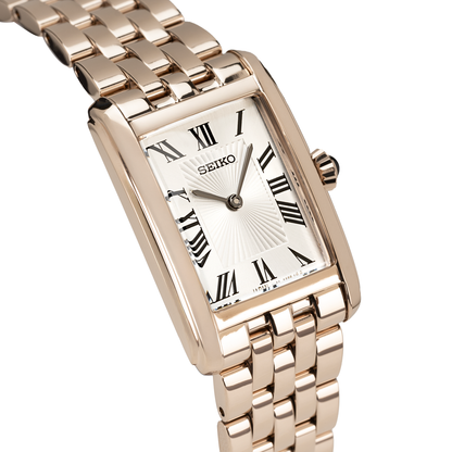 Seiko Ladies Dress Watch in Rose Gold-tone with Roman Numeral Dial - HGG002P1
