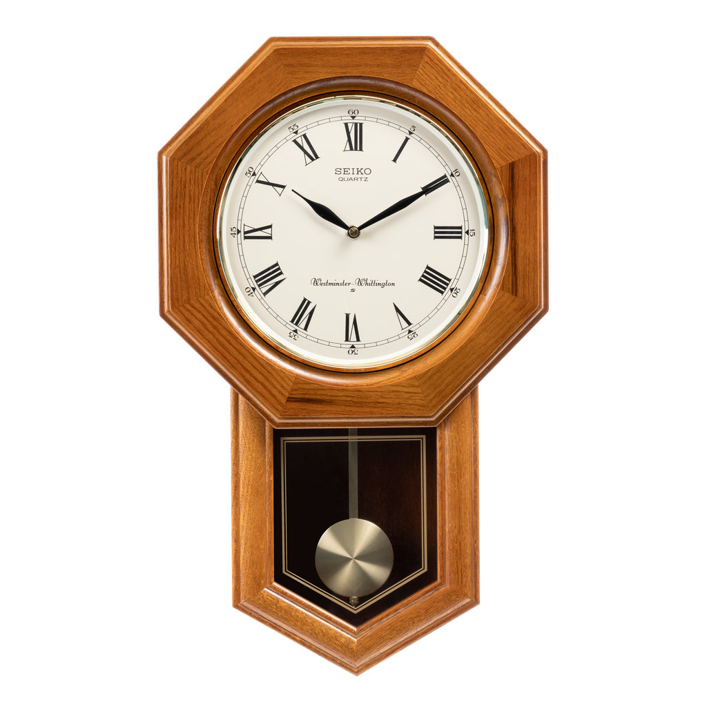 QXH102BN DUAL CHIME MUSICAL OAK WOOD PENDULUM CLOCK