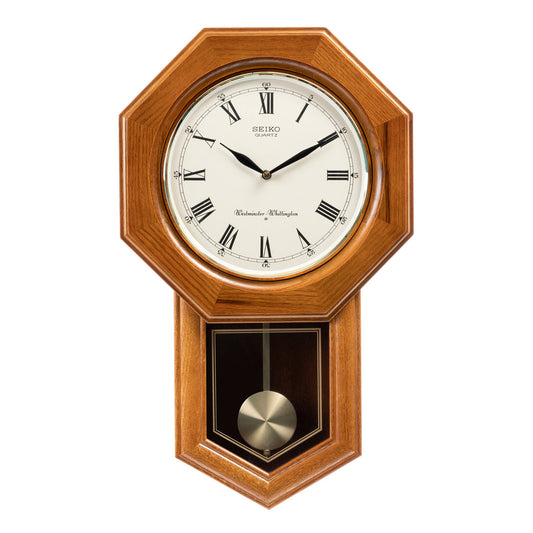 QXH102BN DUAL CHIME MUSICAL OAK WOOD PENDULUM CLOCK