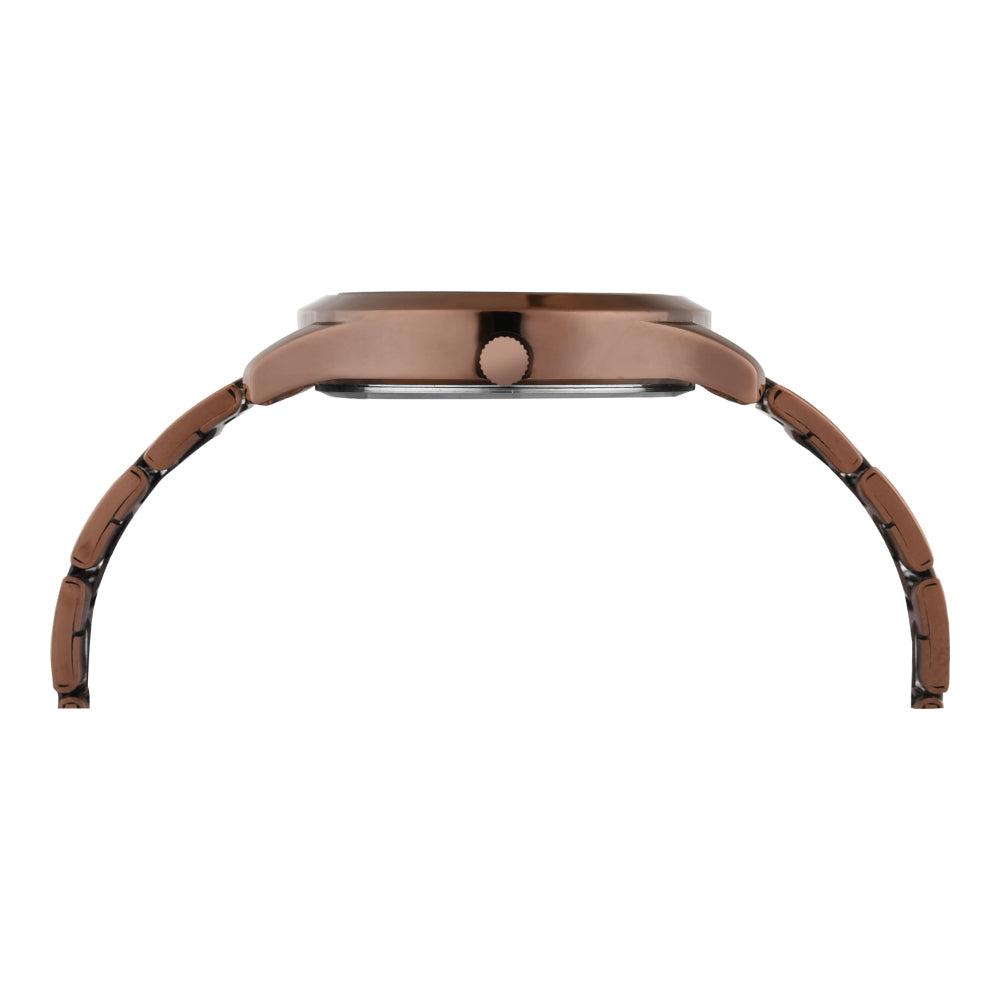 Timex Women Brown Round Multifunction Dial Watch- TW000Q820