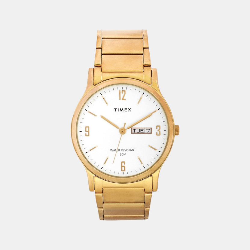 Classics Men Quartz White Dial Analog Stainless Steel Watch TW000R435