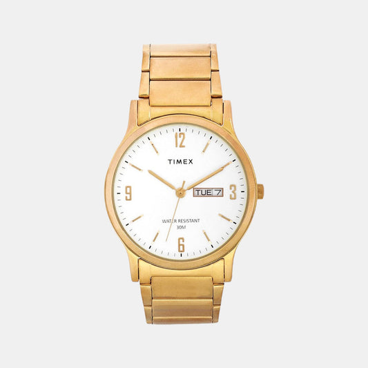 Classics Men Quartz White Dial Analog Stainless Steel Watch TW000R435
