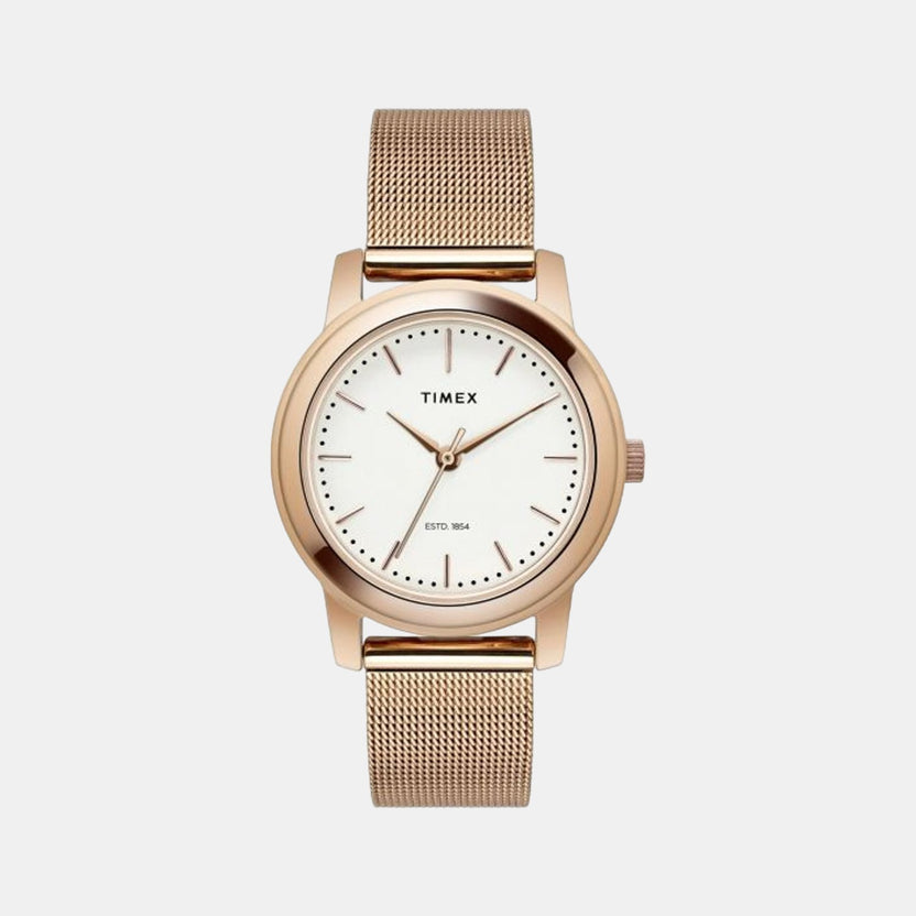 Fashion Women Quartz Silver Dial Analog Stainless Steel Watch TW000W110