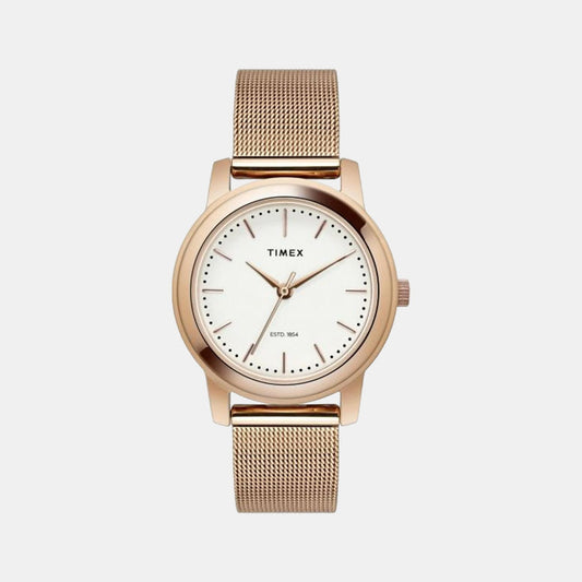 Fashion Women Quartz Silver Dial Analog Stainless Steel Watch TW000W110